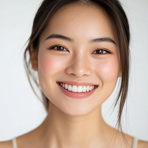 Portrait of smiling woman with beautiful teeth